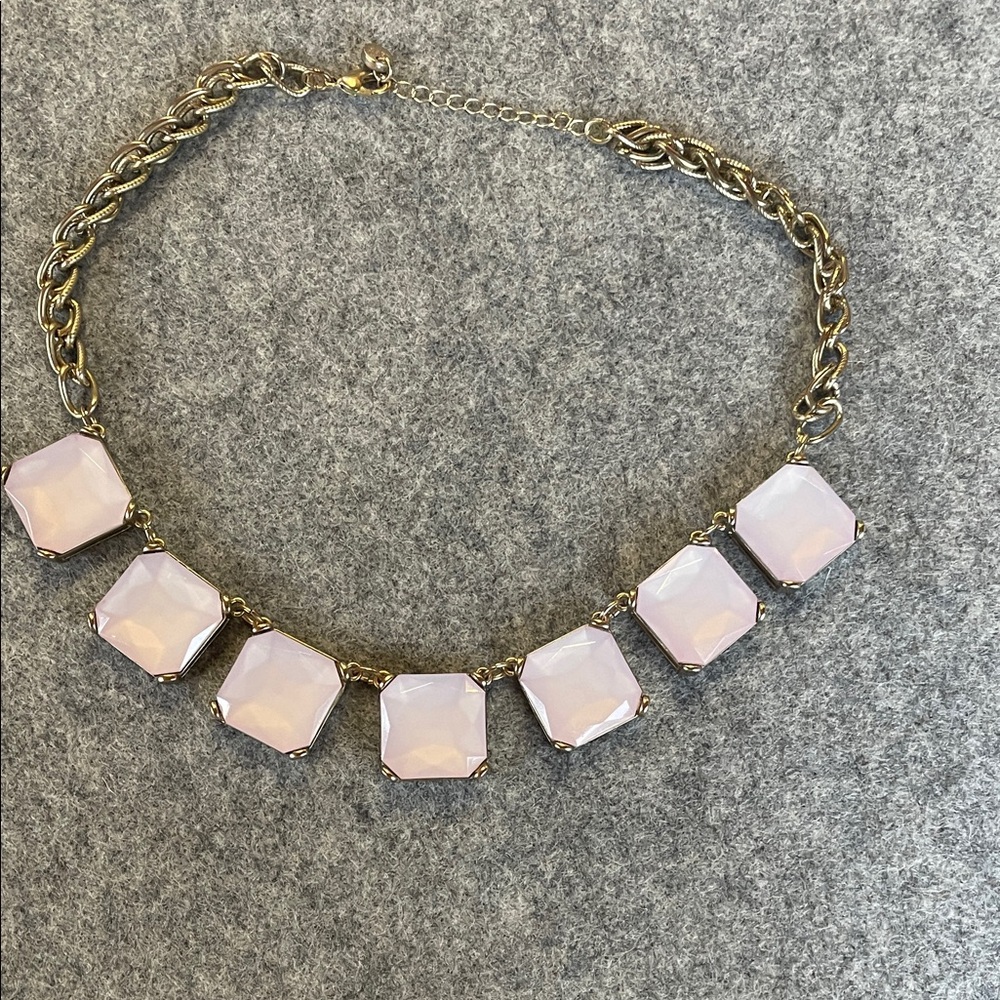 LOFT Gold Necklace with Pink Stones